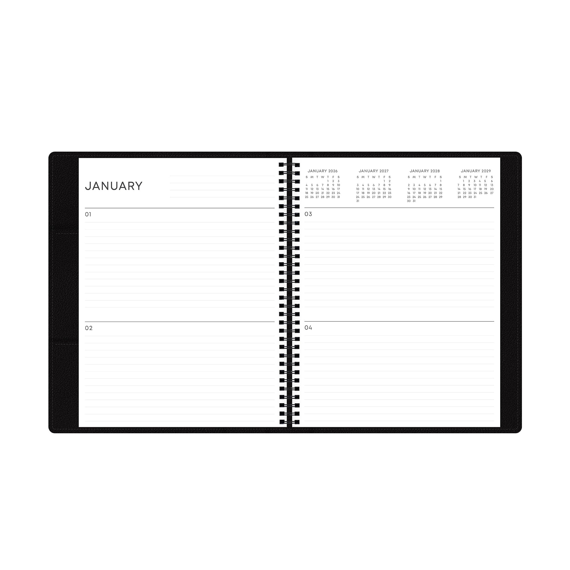Blue Sky Perpetual Monthly Weekly Large Planner (8.5" x 11") Black January - December - Image 5