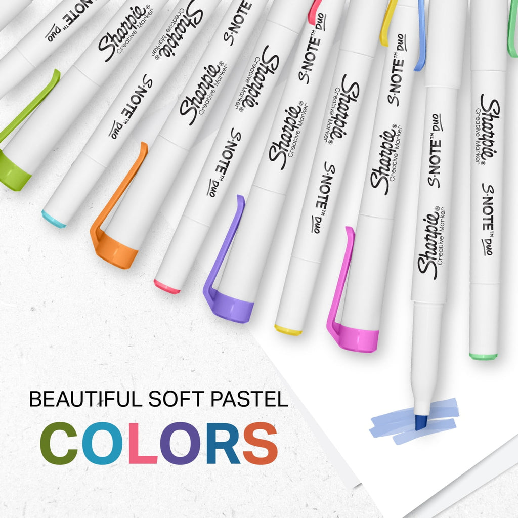 S-Note Duo Dual-Ended Creative Markers, Part Highlighter, Part Art Marker, Assorted Colors, Fine and Chisel Tips, 8 C... - Image 4