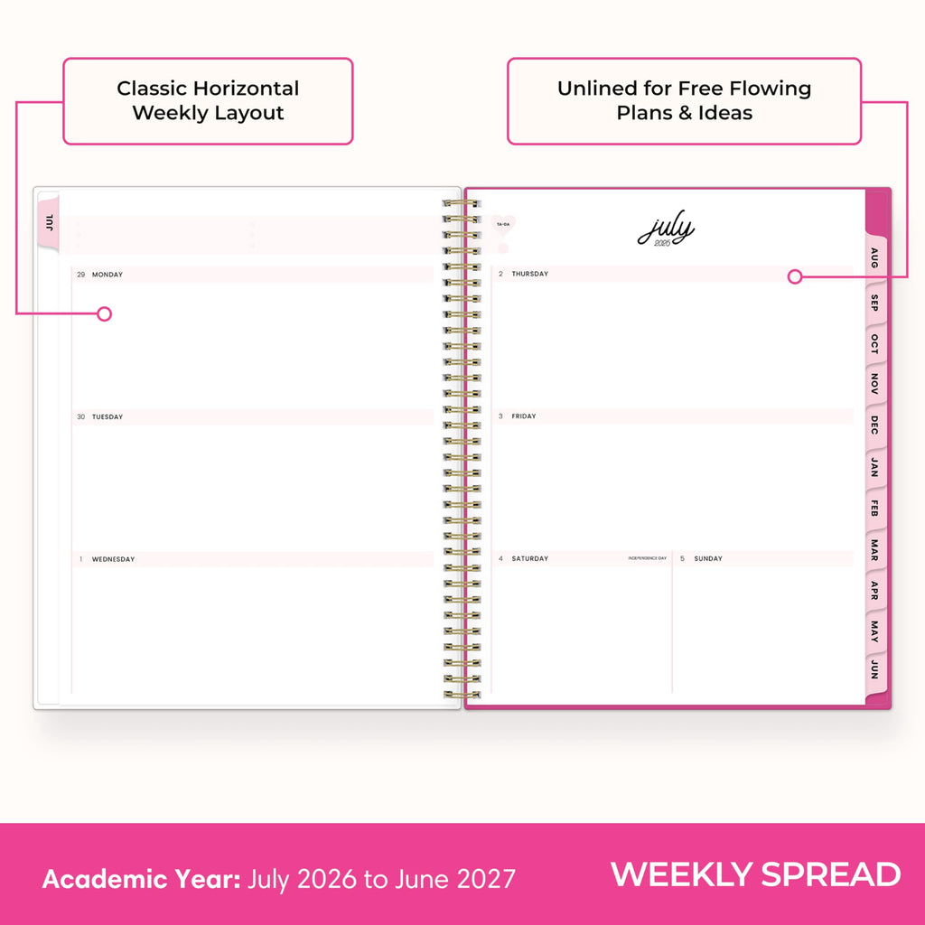 2026-2027 Weekly and Monthly Academic Year Planner Calendar, July 2026 - June 2027, 8.5" x 11", Flexible Cover, Wireb... - Image 3