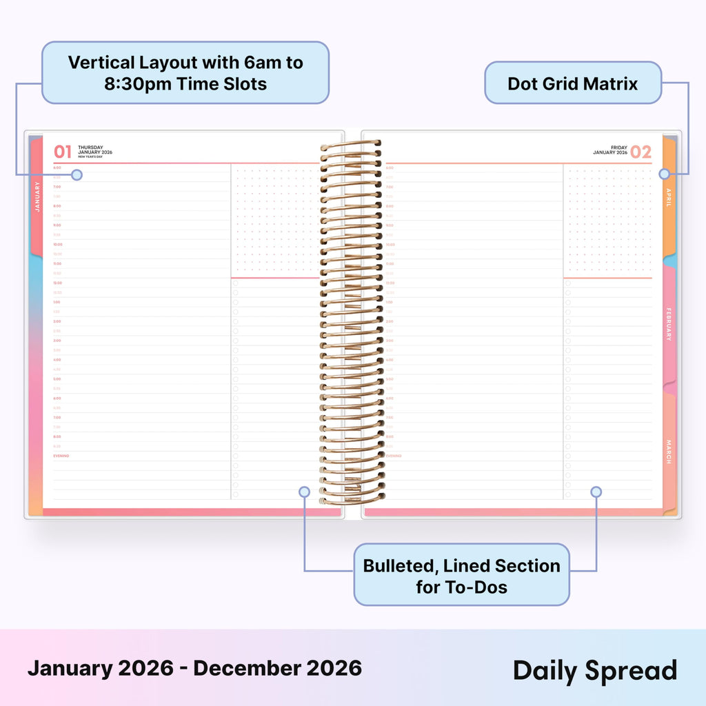Blue Sky Livewell 2026 Daily and Monthly Planner Calendar, January 2026 - December 2026, 7" x 9", Flexible Laminated Cover, Heavy Duty Coil - Image 4