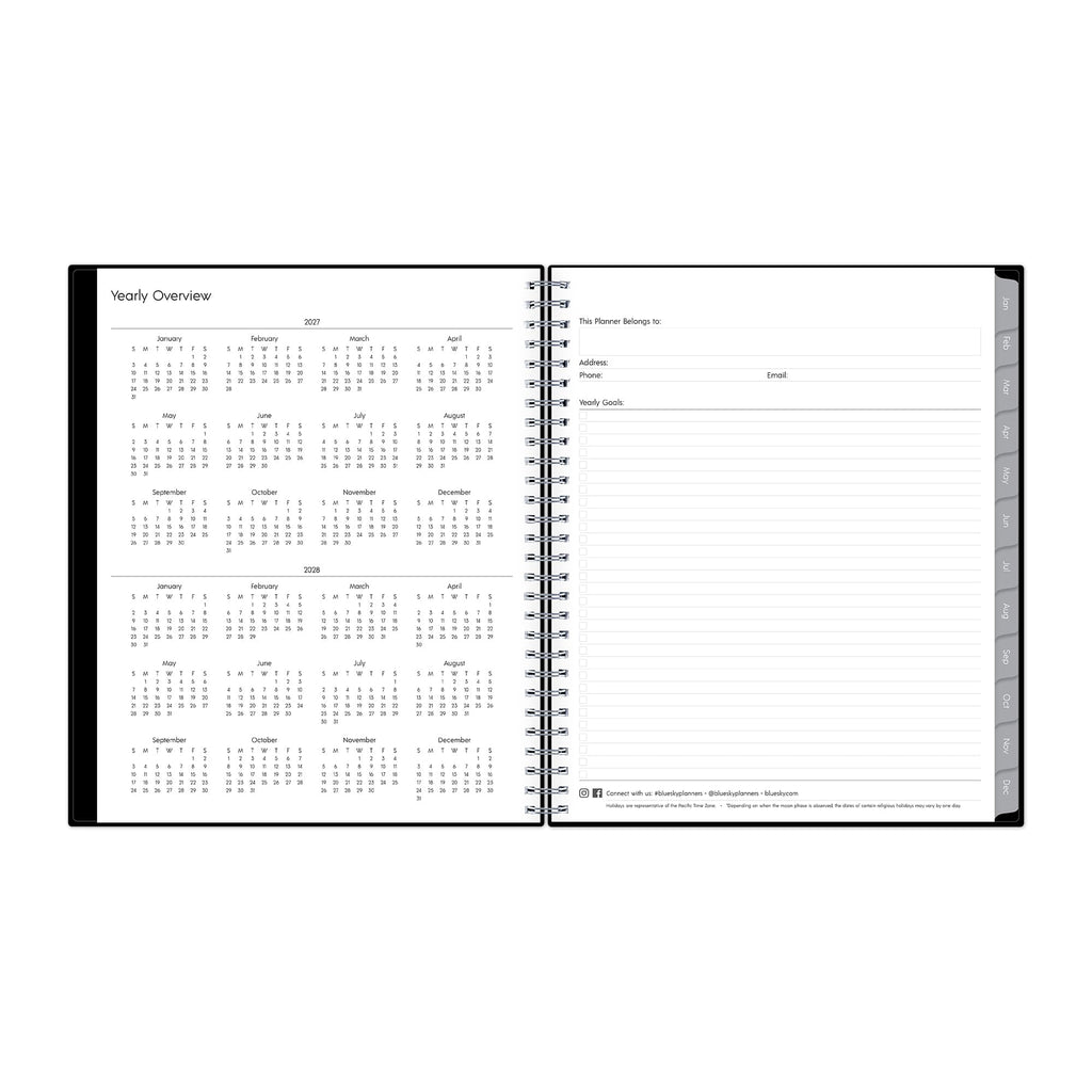 2027 18 Month Monthly Planner Calendar, July 2026 - December 2027, 8" x 10", Monthly Layout, Flexible Cover, Silver W... - Image 4