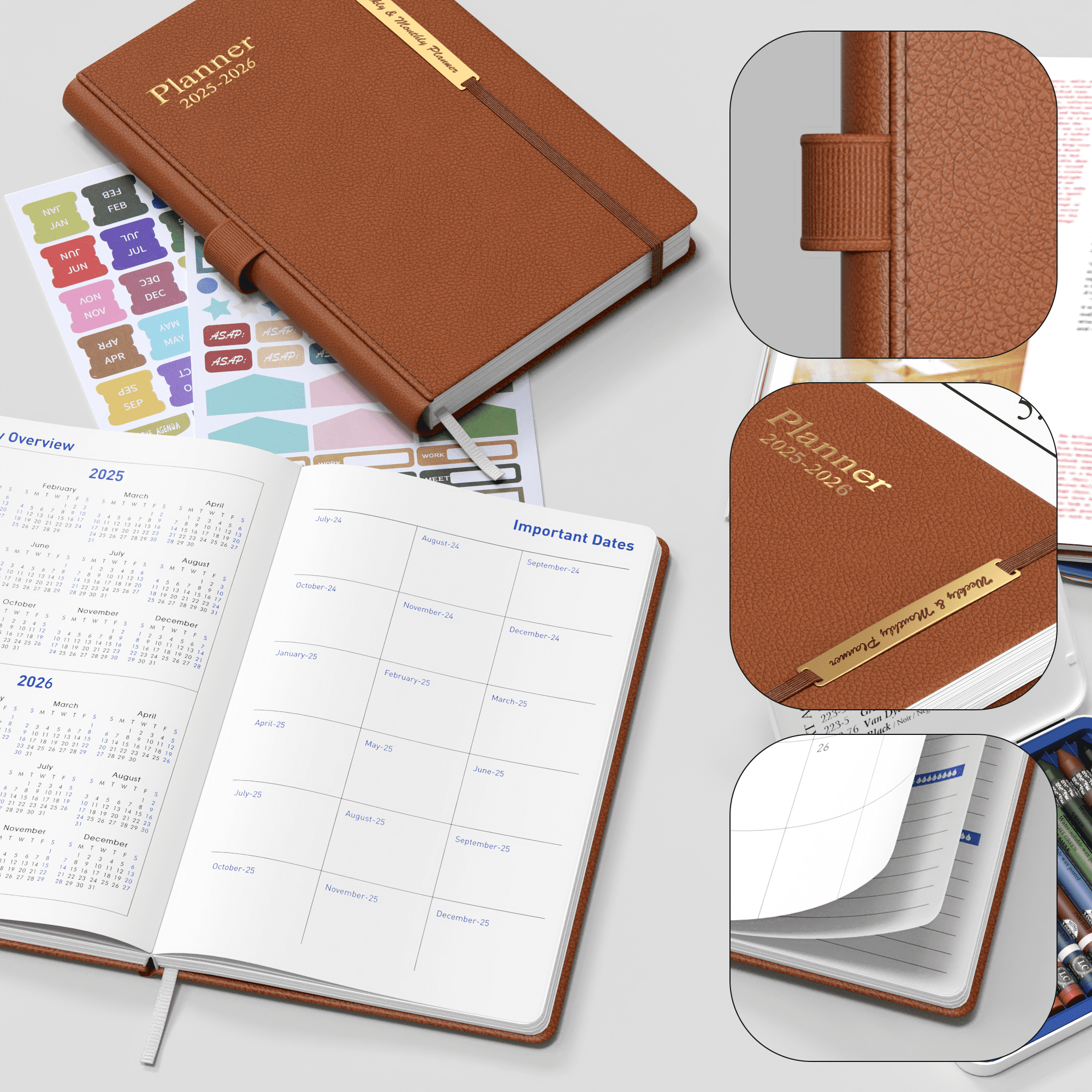 2025-2026 Planner - Academic Weekly & Monthly Planner 2025-2026 with Monthly Tabs,5.7" x 8", Jul. 2025 - Dec. 2026, Daily Planner with Pen H - Image 5