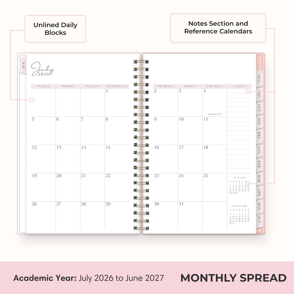2026-2027 Weekly and Monthly Academic Year Planner Calendar, July 2026 - June 2027, 5" x 8", Flexible Cover, Wireboun... - Image 4