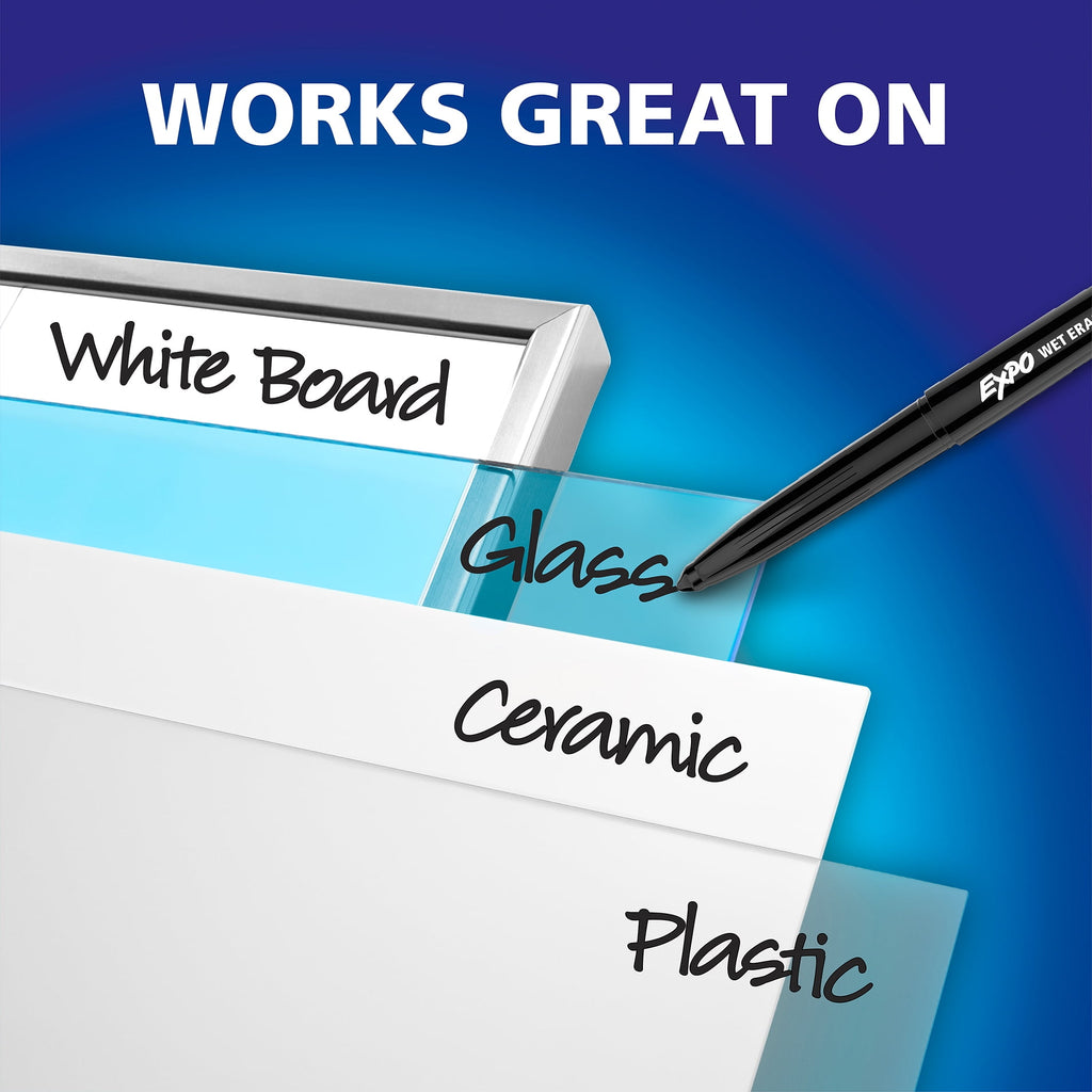 Wet Erase Markers, Semi-Permanent Markers, Assorted, Fine Tip, 4 Count - Image 4