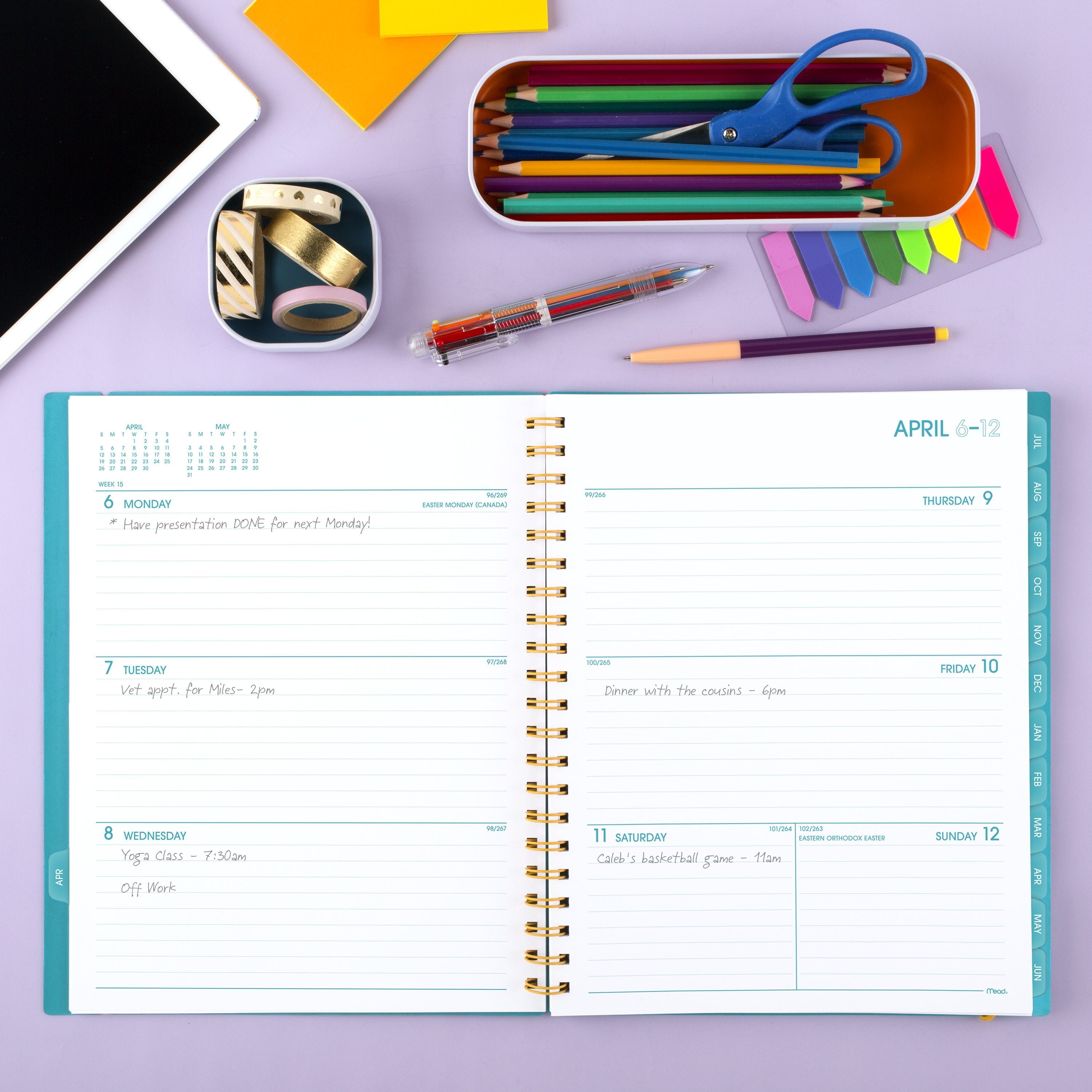 Tranquil Turquoise Planner, 2026-2027, 8.5" x 11" - Image 5
