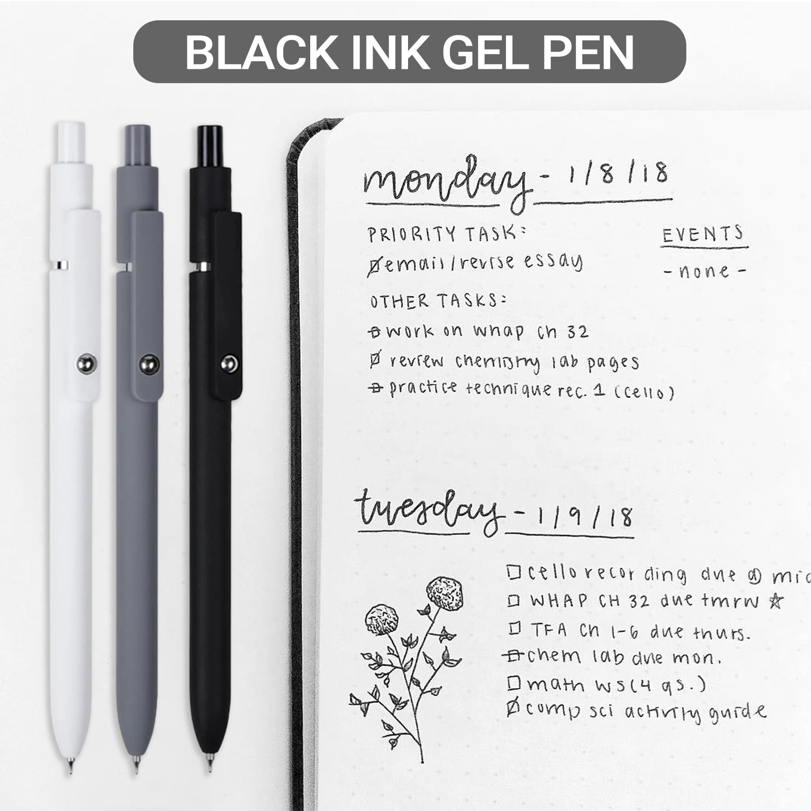 Set, Retractable , Quick Drying Ink , Fine Nib, Advanced Smooth Writing , Aesth - Image 5