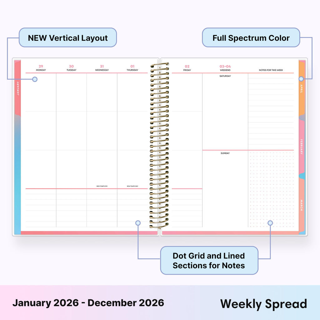 2026 Weekly and Monthly Planner Calendar, January 2026 - December 2026, 7" x 9", Flexible Laminated Cover, Heavy Duty... - Image 4