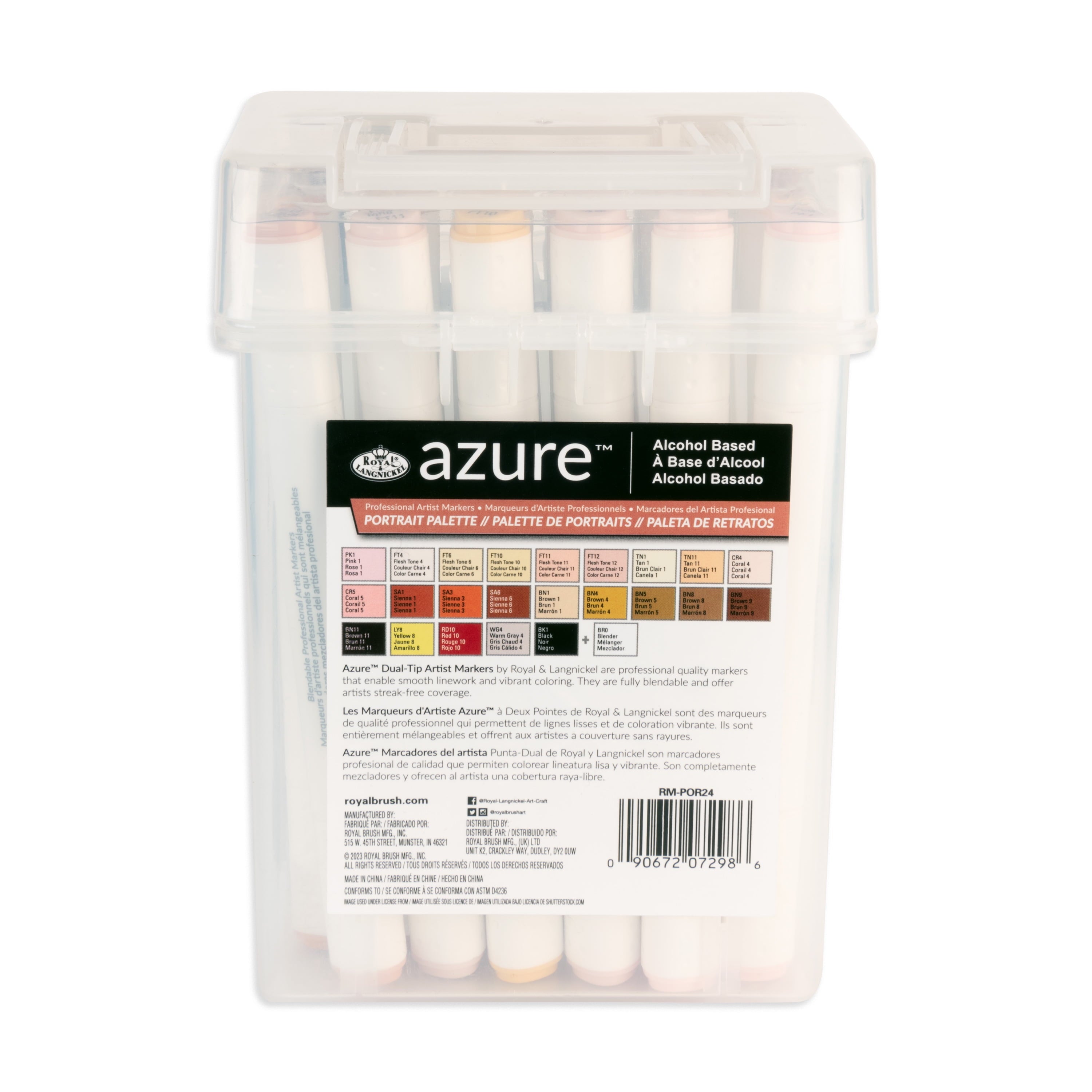 Royal & Langnickel Azure 24pc, Portrait Tones, Dual Tip Alcohol Marker Set, Coloring Markers for Adult Coloring Books - Image 2