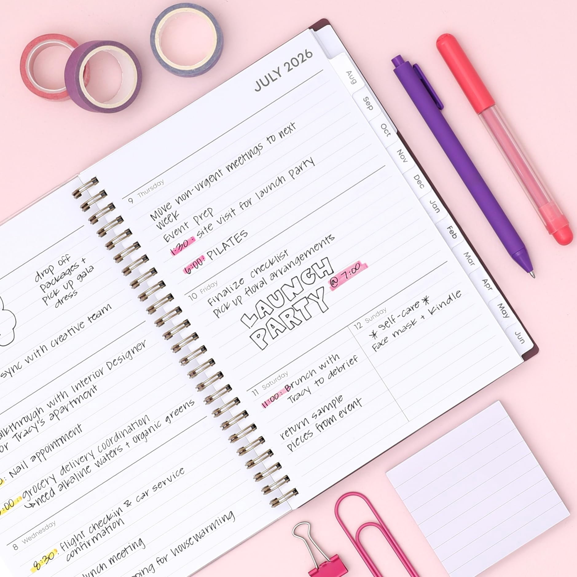 Blue Sky 2026-2027 Weekly and Monthly Academic Year Planner Calendar, July 2026 - June 2027, 5.875" x 8.625", Flexible Pocket Cover, Laminat - Image 2