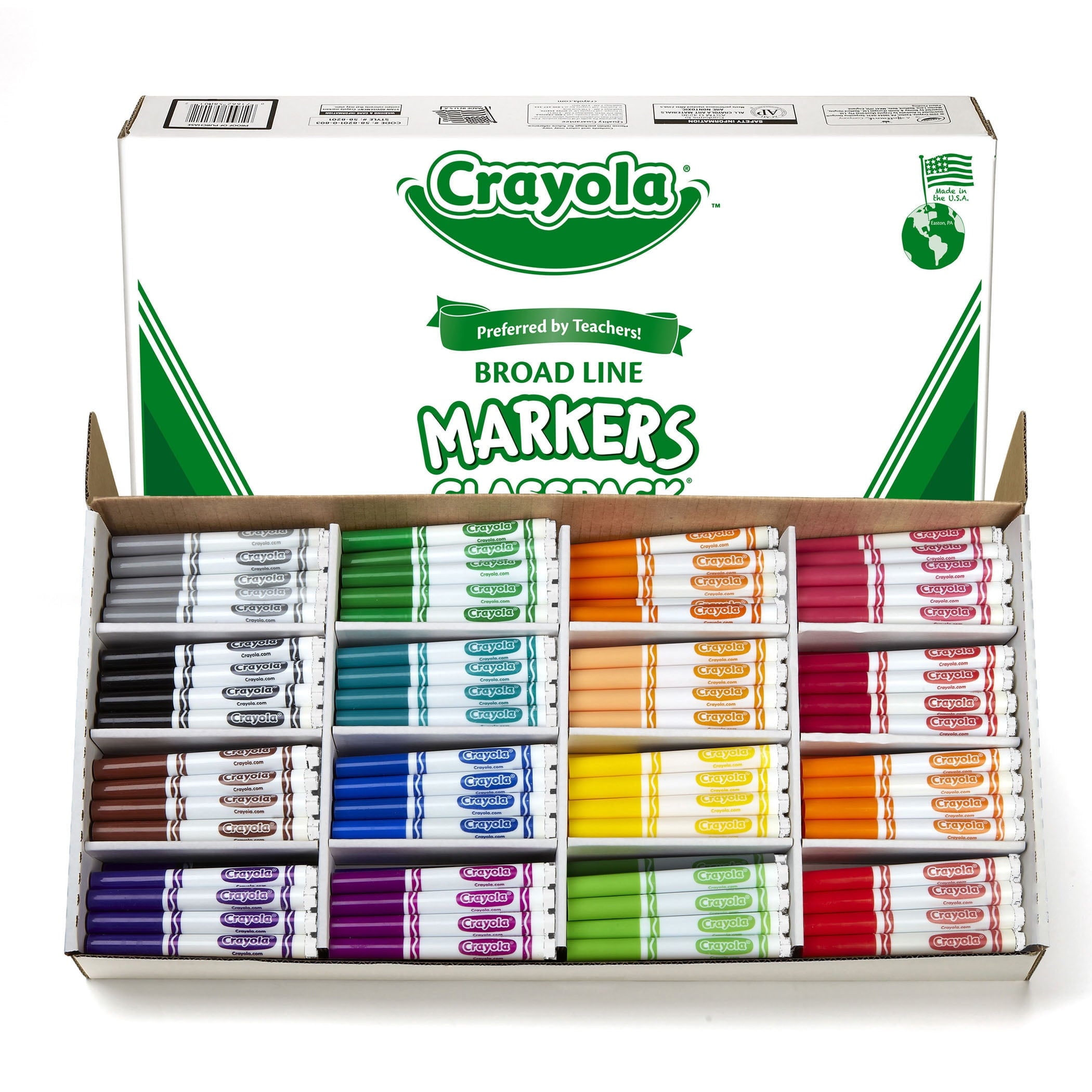 Classpack Assortment, 256ct Broad Line Markers, 16 Bold Colors, Great for Classroom, Educational, All-Purpose Art Tools - Image 2