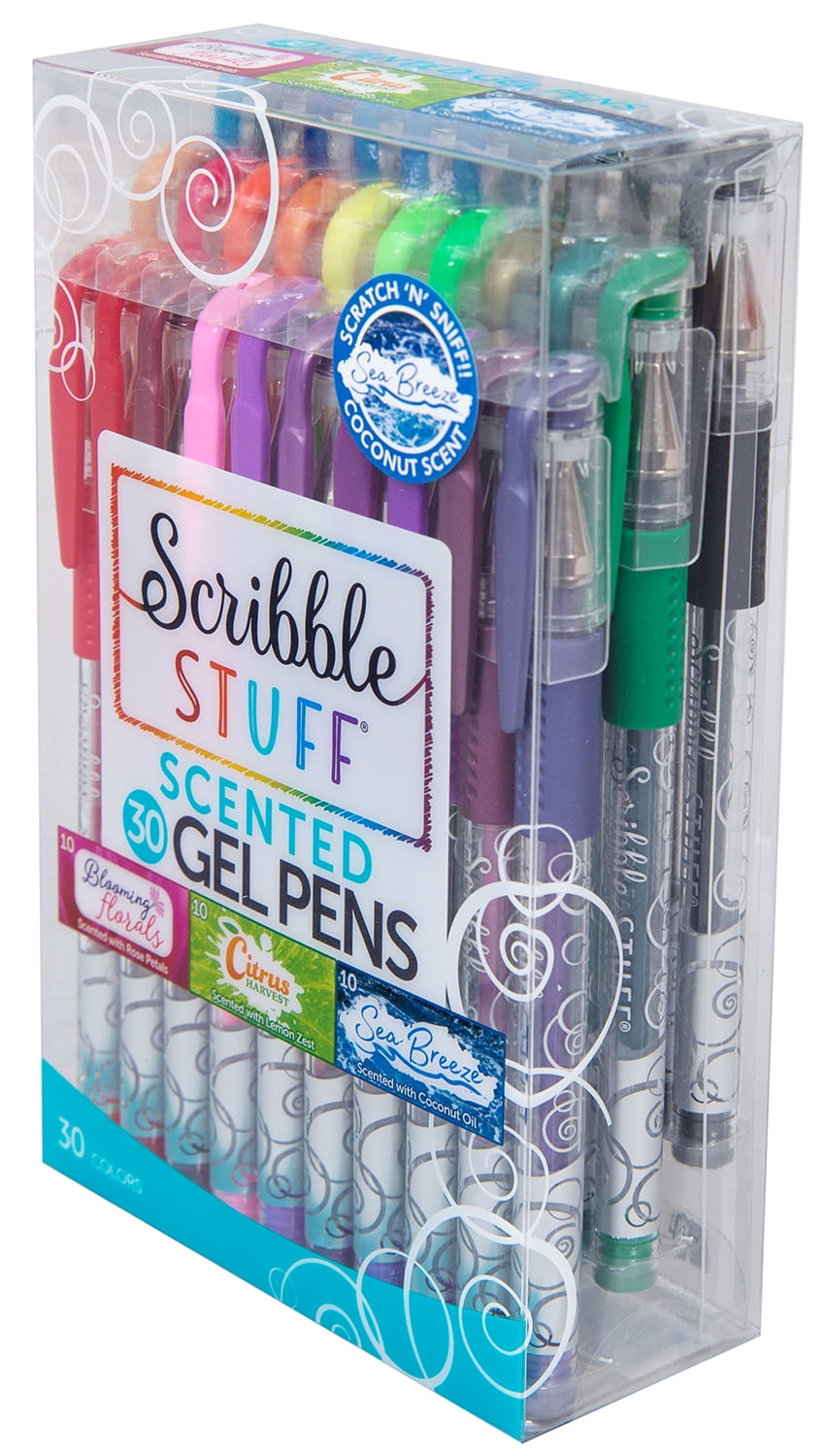 30ct Scented Gel Pens, 30 Unique Colors Scented with Citrus, Florals and Sea Breeze. - Image 3