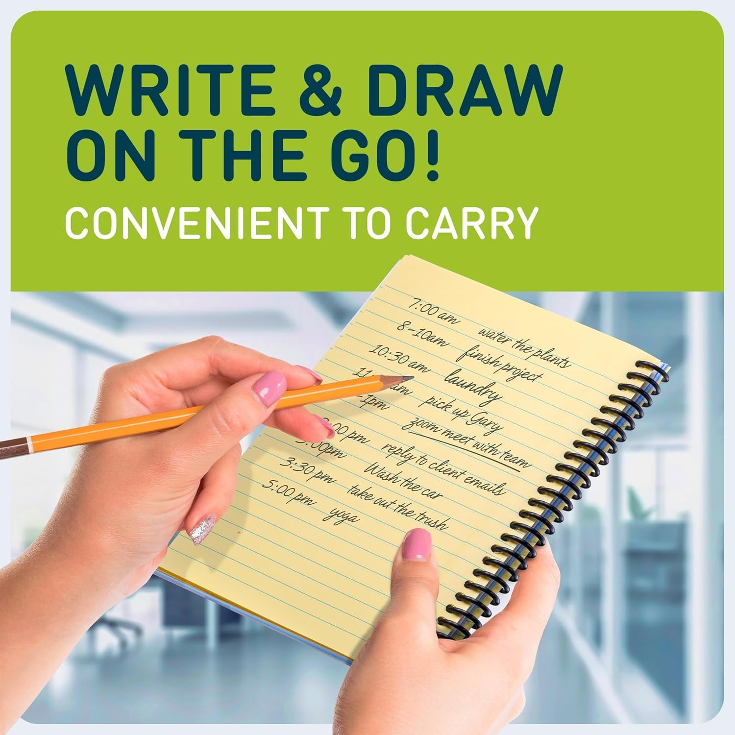 5x7 College Ruled - Bright Pastel Lined Paper, Perforated Notepad, Durable Poly Cover - 3 Pack - Image 3