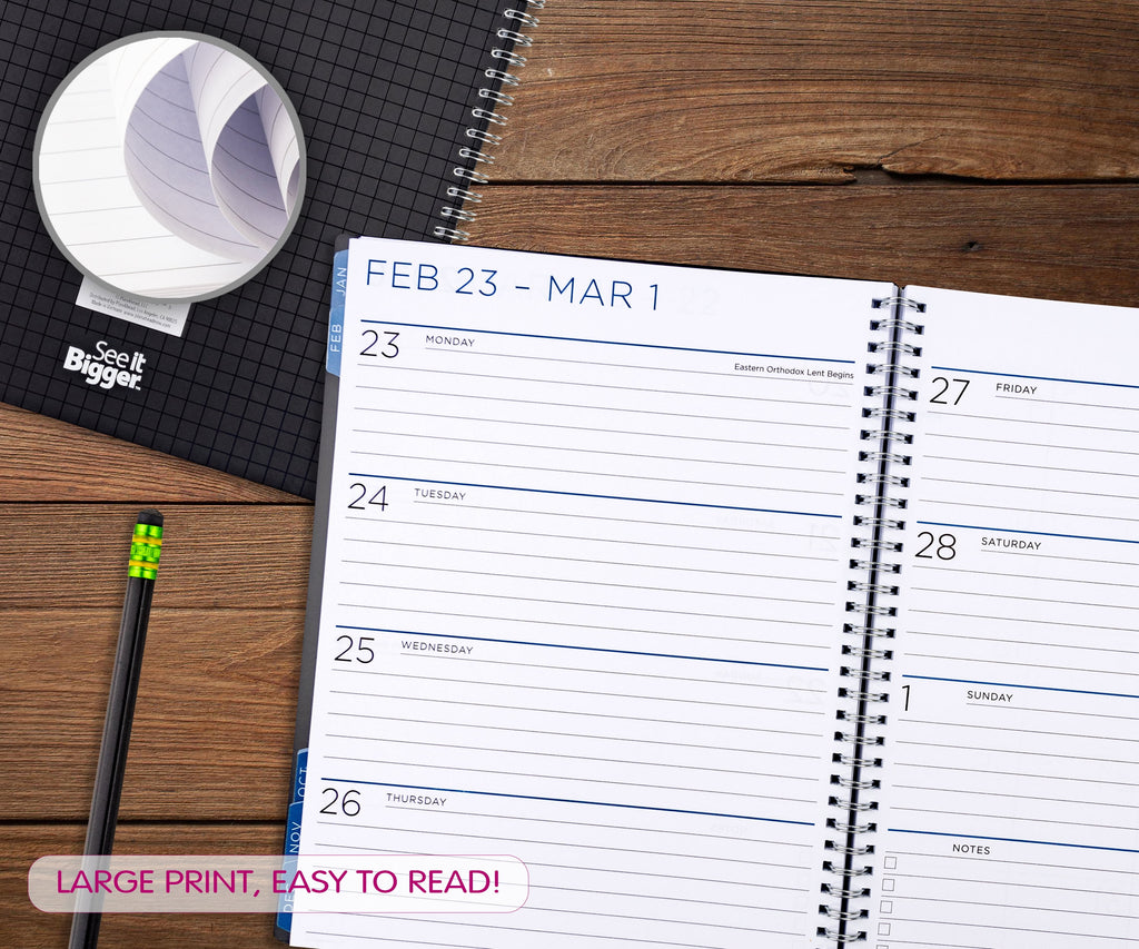 Monthly Weekly Planner Large (9" x 11") Black 15-Month, Oct 2025-Dec 2026 - Image 6