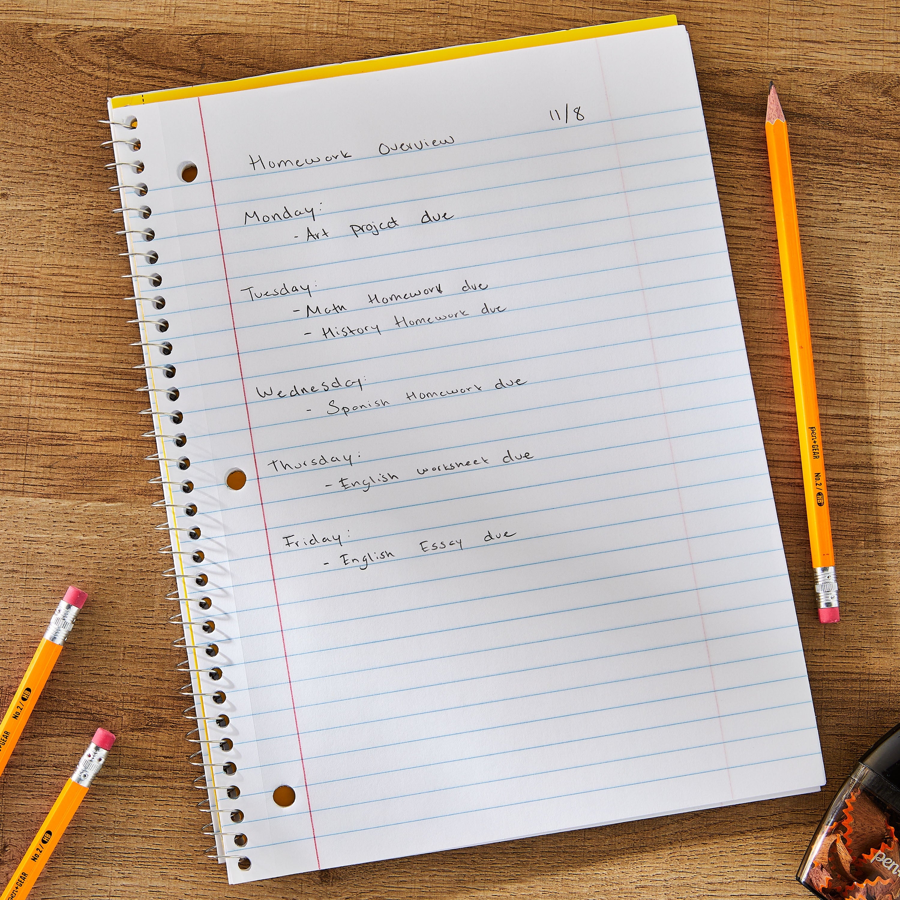 (12 pack) Pen+Gear Wide Rule 1 Subject Notebook, 8” x 10.5”, Yellow, 70 Sheets, New - Image 4