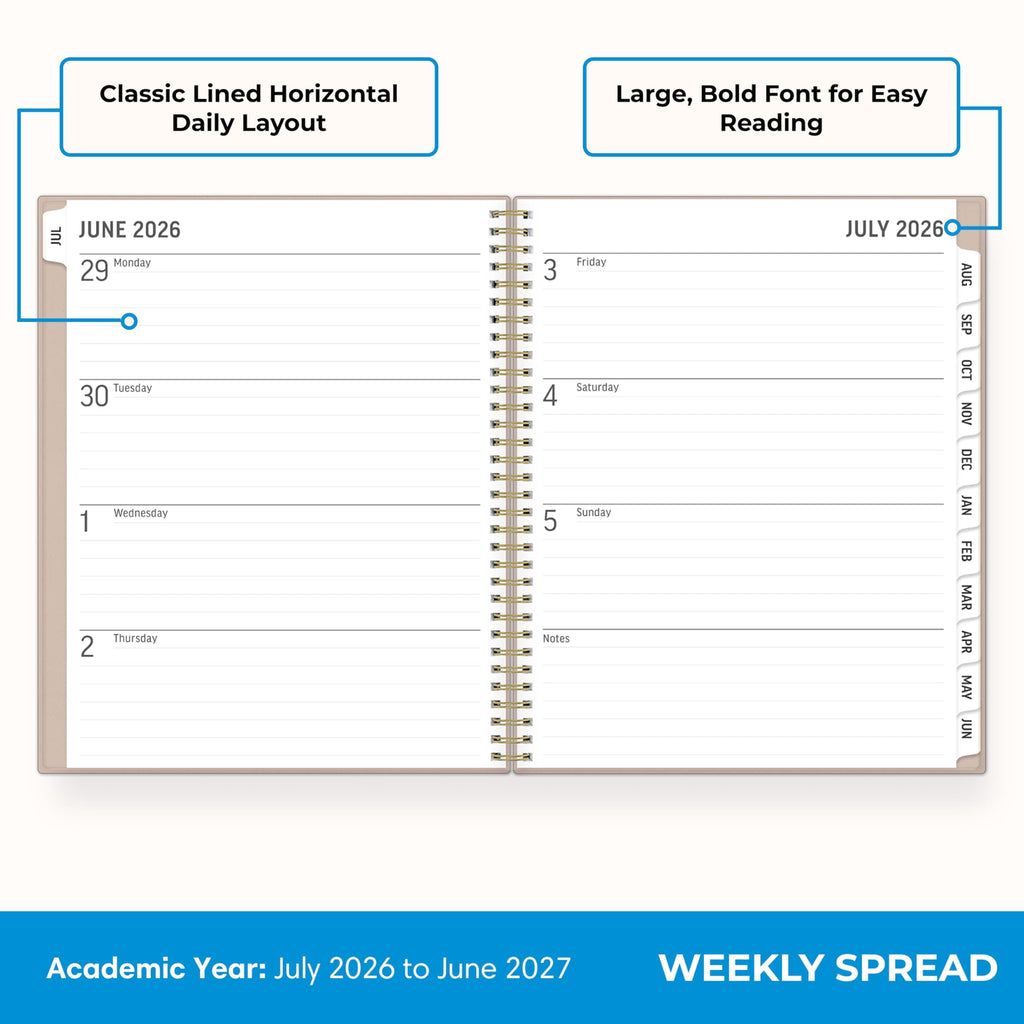 2026-2027 Large Print Weekly and Monthly Academic Year Planner Calendar, July 2026 - June 2027, 8.5" x 11", Flexible ... - Image 3