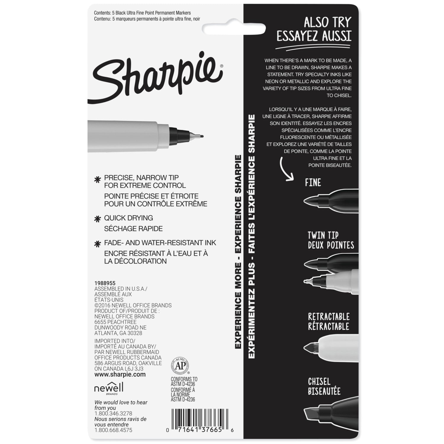 Permanent Markers, Ultra Fine Point, Black, 5 Count - Image 6