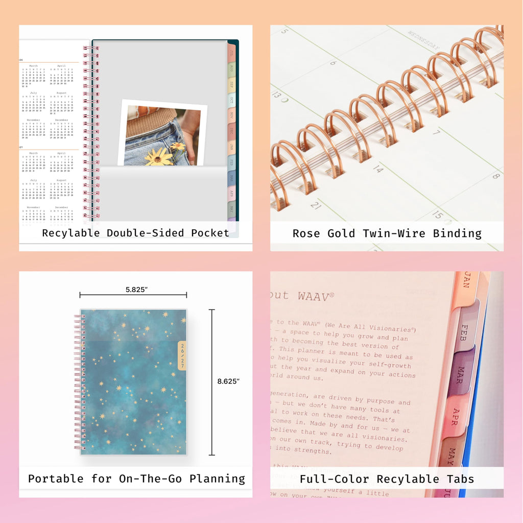 Blue Sky WAAV 2026-2027 Weekly and Monthly Academic Year Planner Calendar, July 2026 - June 2027, 7" x 9", Flexible Cover, Laminated Tabs, S - Image 6