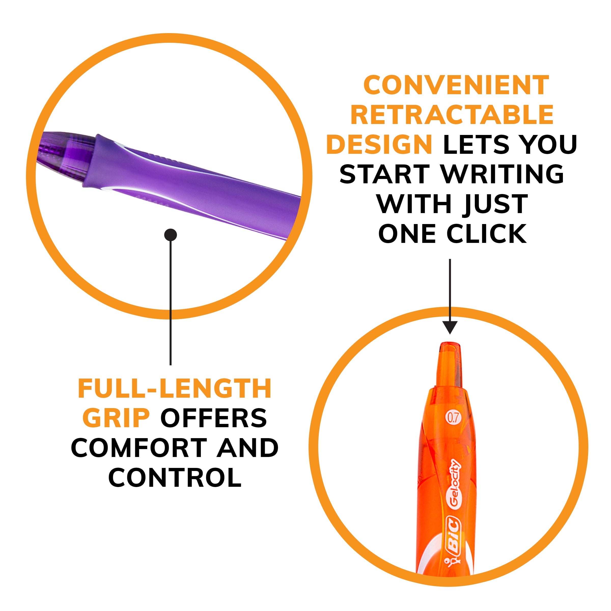 BIC Gel-ocity Retractable Quick Dry Gel Pen, Medium Point, Assorted, 16-Count - Image 6
