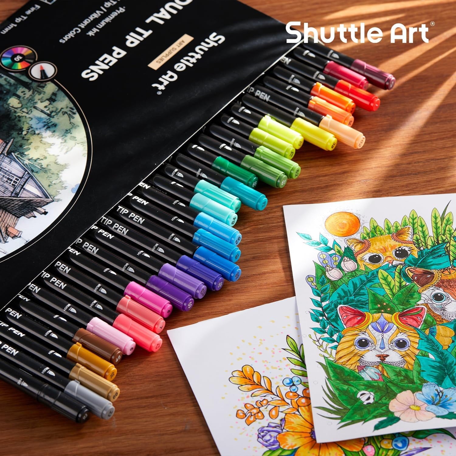 Dual Tip Brush Pens Art Markers, 30 Colors Dual Tip Calligraphy Pens Fine and Brush Dual Tip Markers Set Perfect for ... - Image 2