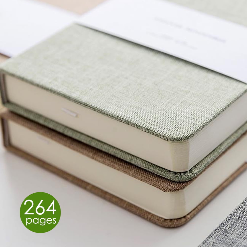 Linen Notebook, College Ruled, Hardcover, Lay Flat, B6, Small, 5x7, Thick, 100gsm, Green, Journal for Study, Office, ... - Image 5