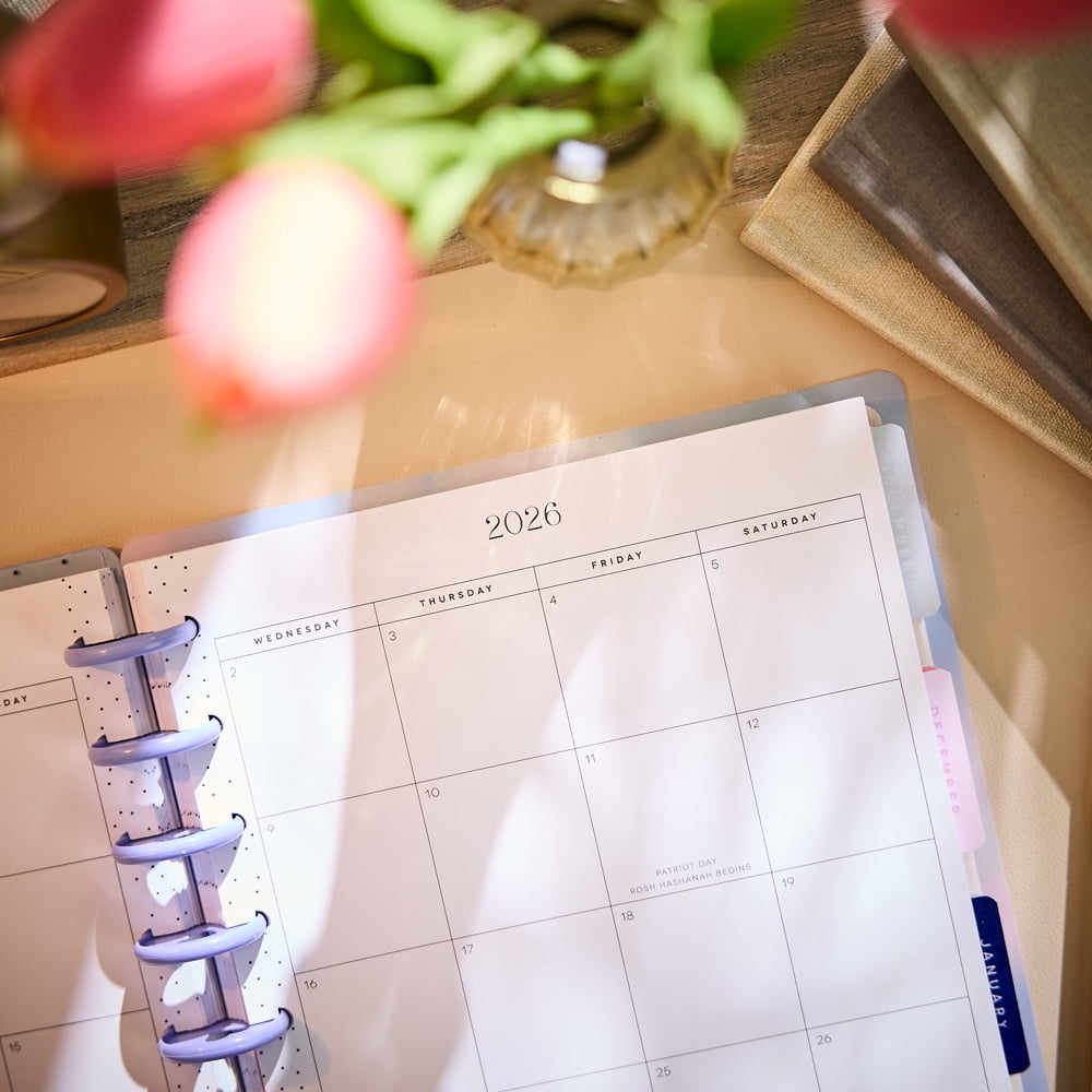 Blurred Fleurs Dated 12-Month Planner, July 2026 June 2027, Classic Size, board Layout, Disc-Bound, 3 Bonus Months, 2... - Image 4