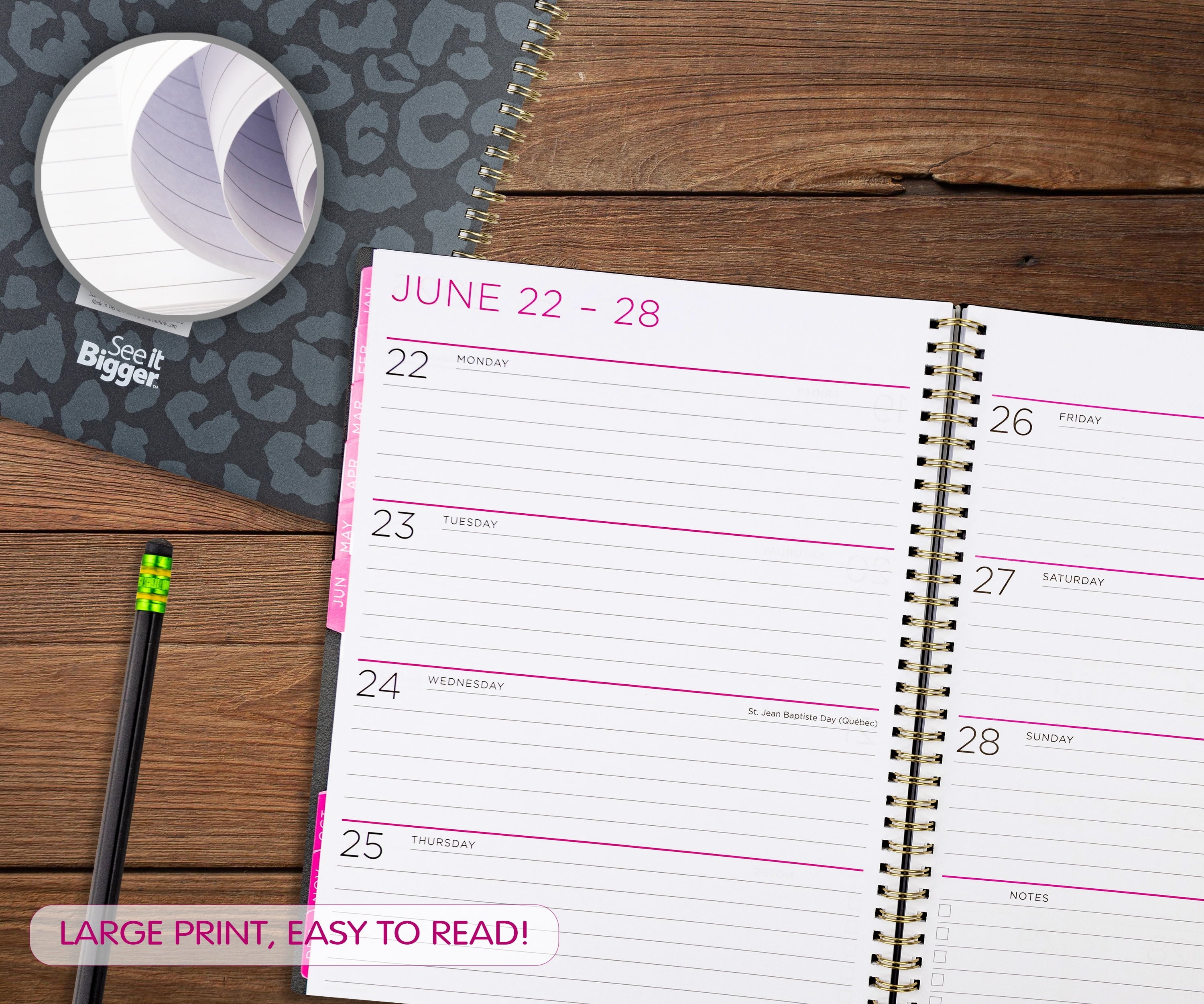 Monthly Weekly Planner Large (8.5" x 11") Black 15-Month Oct 2025-Dec 2026 - Image 6