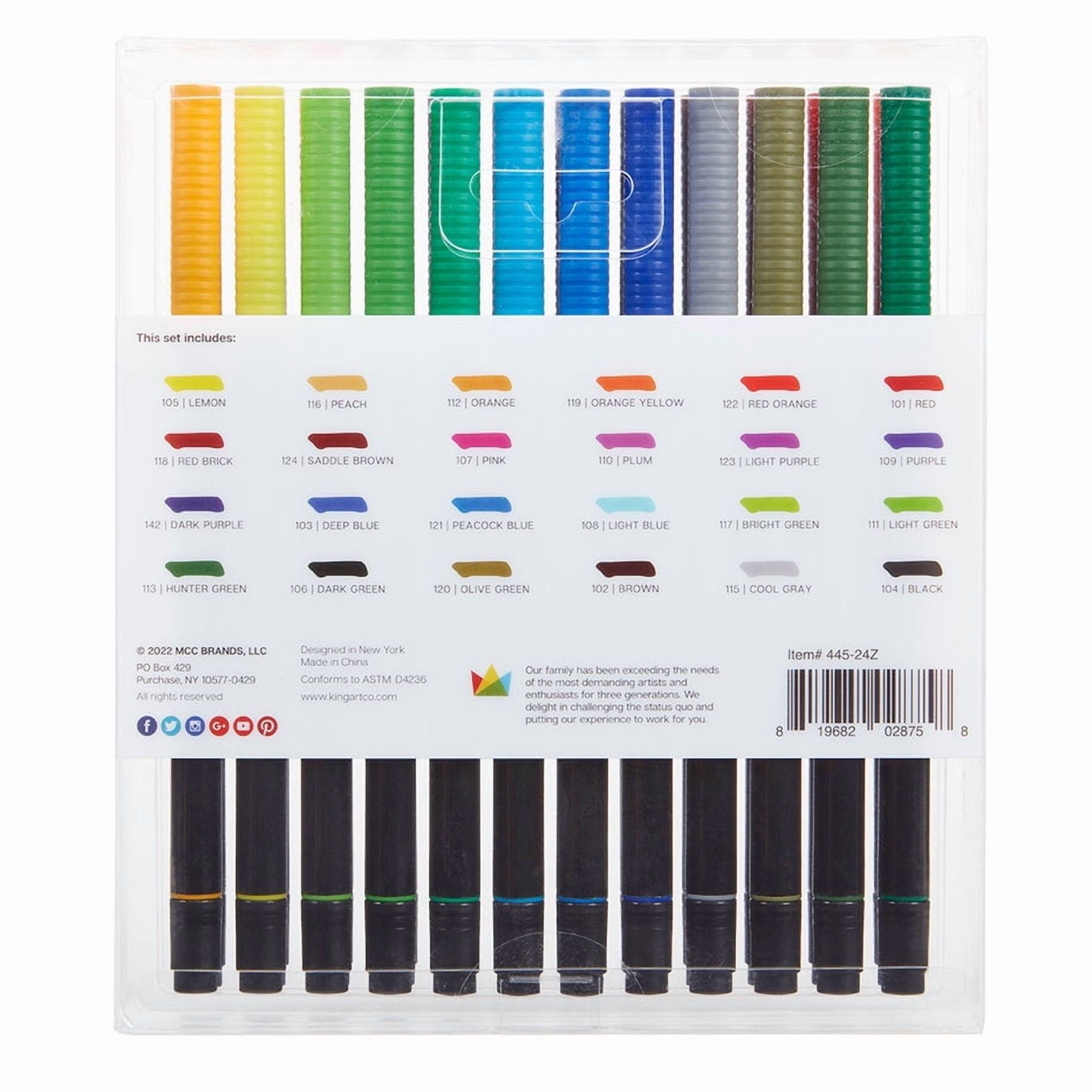 Twin Tip Brush Markers – 24 Vibrant Colors, Art Supplies for Adult Coloring, Drawing - Image 2