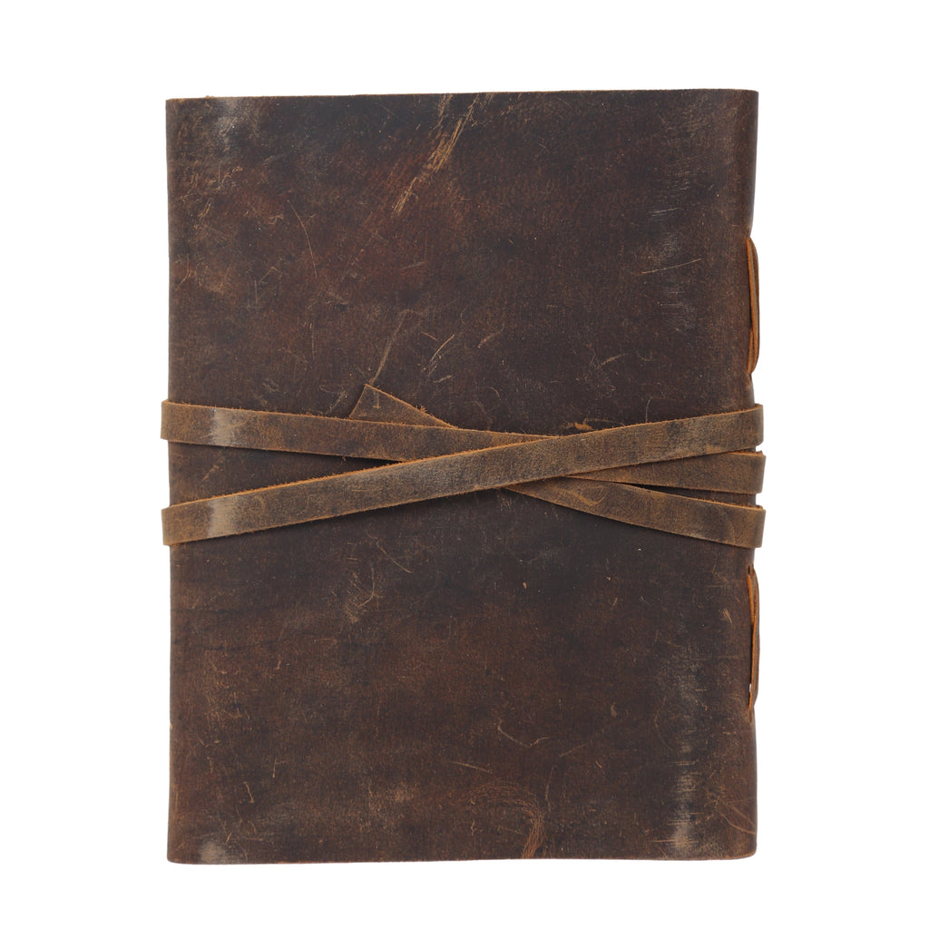 Handmade Leather Journal/Writing Notebook Diary/Bound Daily Notepad For Men & Women Unlined Paper Medium 8 x 6 Inches... - Image 5