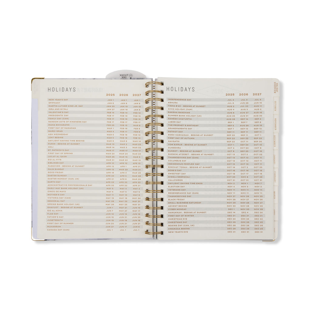 Think Ink 15 Month Twin Wire Planner, Light Gray Marble, 8" x 10" (October 2025 December 2026) - Image 6