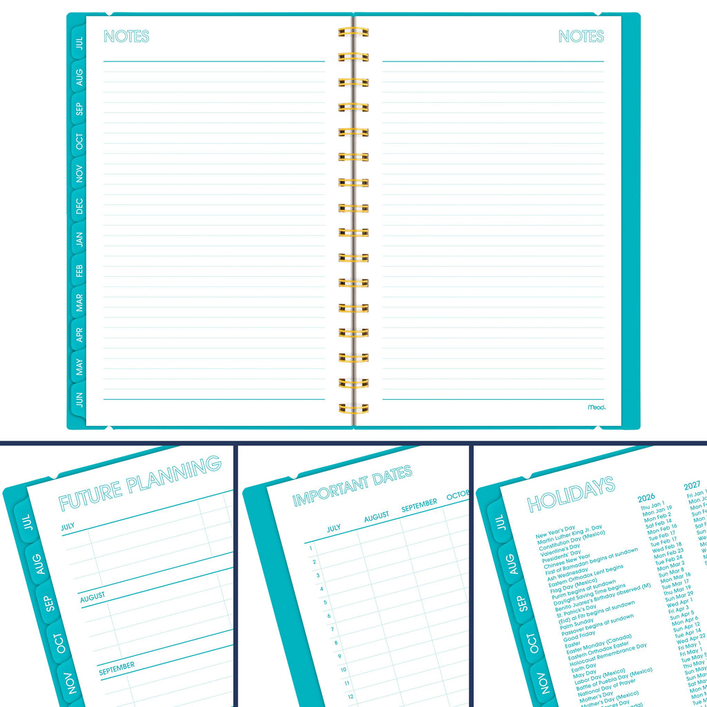 Color Pop 2026-2027 Planner Tranquil Turquoise, Small 5.5" x 8.5" - Image 4