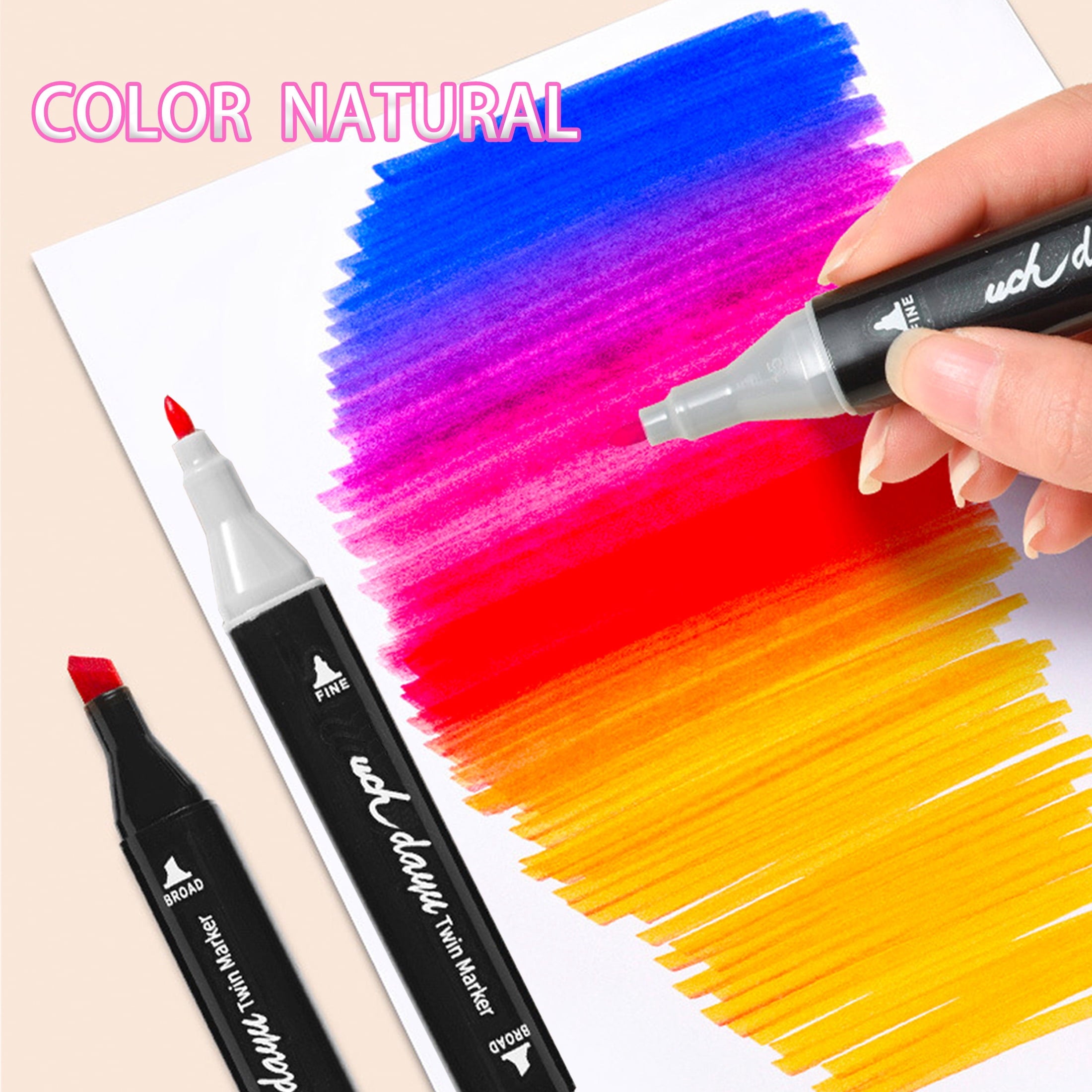36 Colors Alcohol Markers Brush Tip Pen ,Double Tip Adult Coloring Painting Marker Set, Art Kit - Image 2