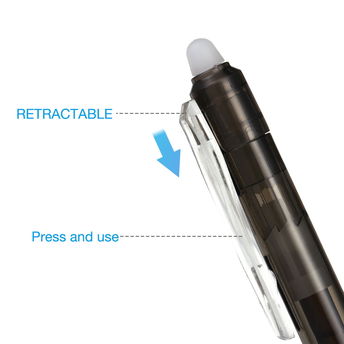 12 Gel Pens, Fine Point, 0.7 mm Retractable Clicker Pens,Black - Image 5