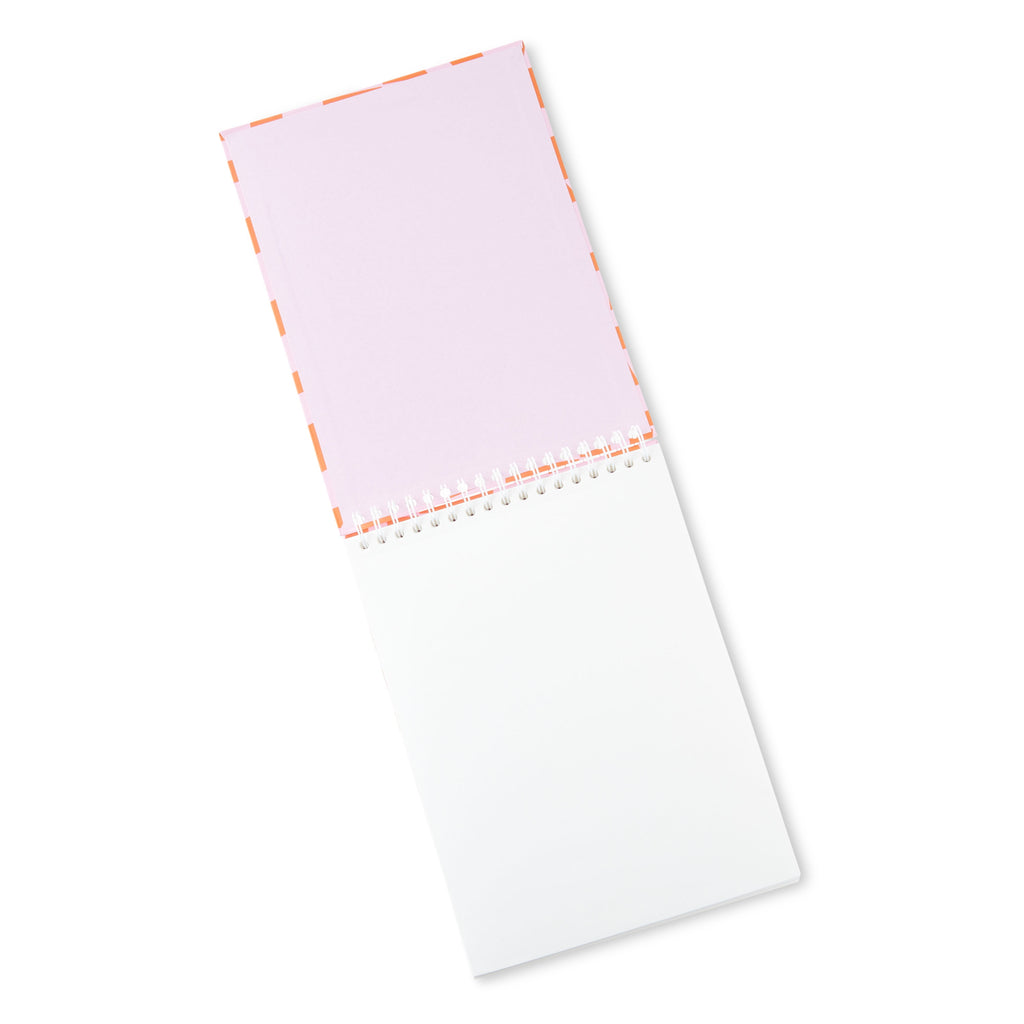 Fashion Sketchbook, Pink and Orange Checkered Print, 120 Sheets, 240 Pages, 9" x 12" - Image 2