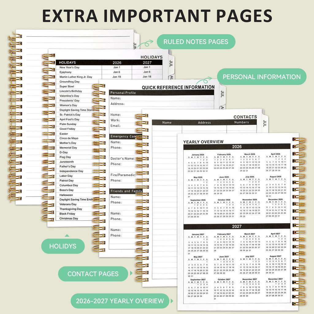 2026 Monthly Planner with Calendar Tabs,Agenda Schedule Planner for Office,Home,Personal Supplies - Image 4