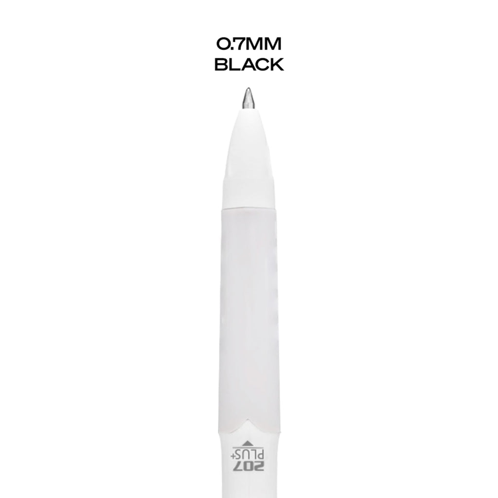 207 Plus+ Retractable Gel Pens, Medium Point (0.7mm), White Barrel, Black Ink. 4 Pack - Image 5