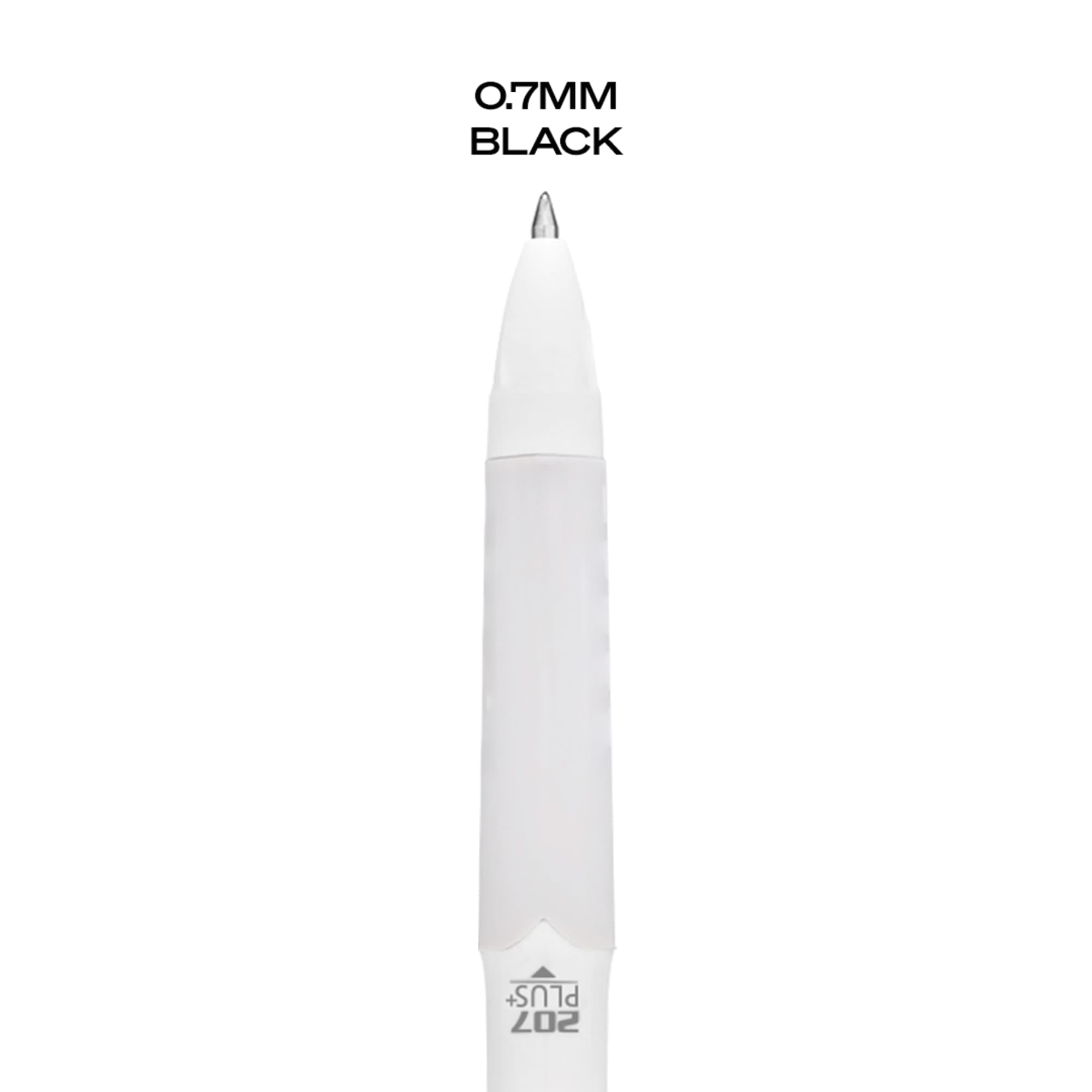 207 Plus+ Retractable Gel Pens, Medium Point (0.7mm), White Barrel, Black Ink. 4 Pack - Image 5