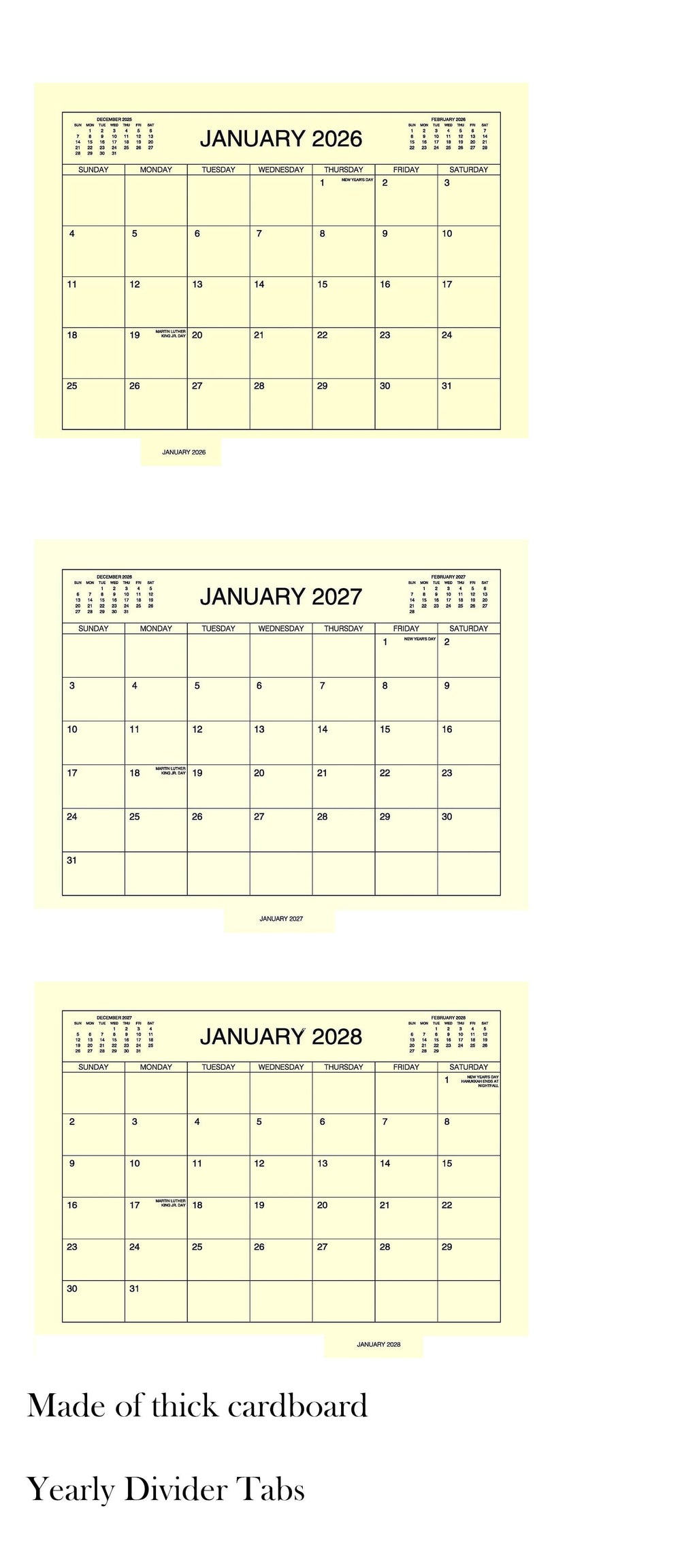3 Year Calendar Planner Blue, 11 * 8.5'' JUL 2025 - JUN 2028 - Image 4