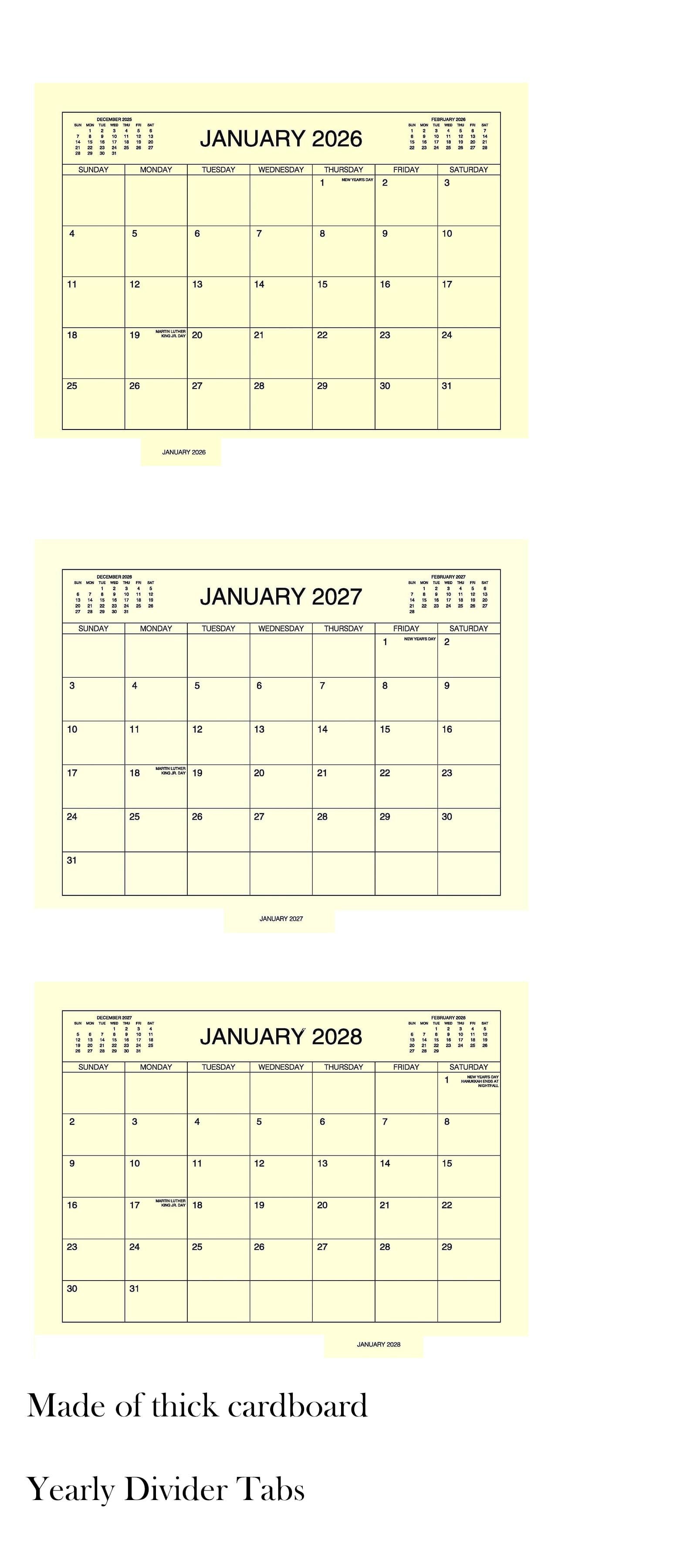 3 Year Calendar Planner Blue, 11 * 8.5'' JUL 2025 - JUN 2028 - Image 4