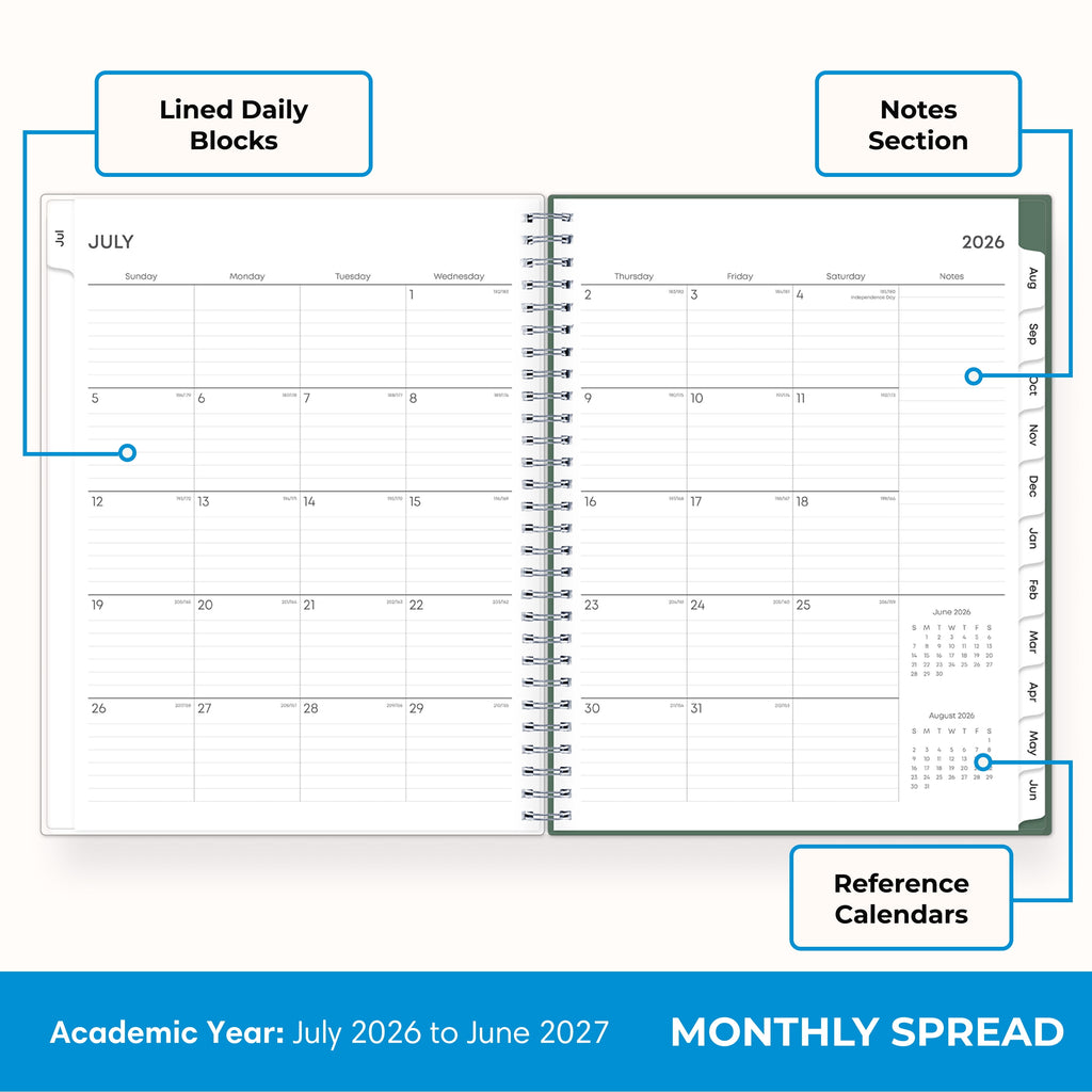 Blue Sky 2026-2027 Weekly and Monthly Academic Year Planner Calendar, July 2026 - June 2027, 8" x 10.875", Flexible Cover, Wirebound, Lamina - Image 4